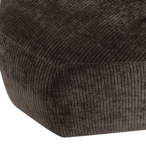WOOOD hoekelement rond Mojo Base - Ribstof - Bruin - 74x110x110