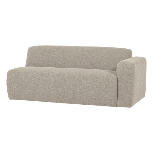 WOOOD 2-zits bank arm rechts Mojo Base - Bouclé - Beige - 74x185x97