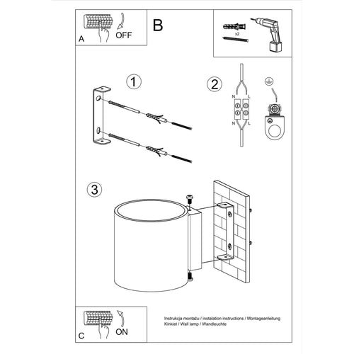 Sollux Lighting Wandlamp VICI - 10x12x10cm