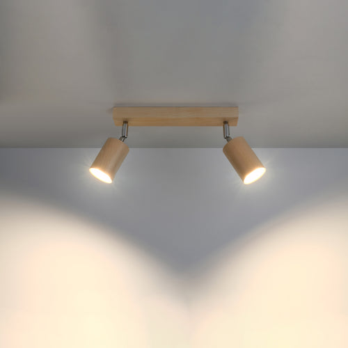 Sollux Lighting Plafondlamp BERG 2 naturel hout - 30x5x20cm