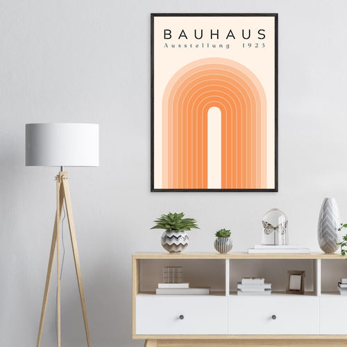 Artfulprints Poster met Lijst Bauhaus - Orange rainbow   - 30x40 cm - Oranje