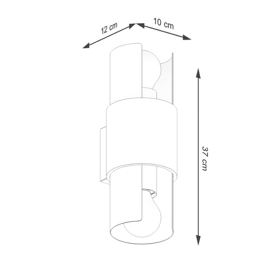 Sollux Lighting Wandlamp FLASH 2 wit - 10x12x37cm