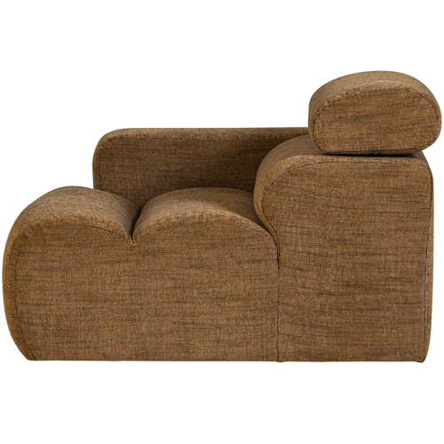 WOOOD 1-zits element bank arm links Novi - Polyester - Karamelbruin Melange - 86x109x113 - vtwonen shop