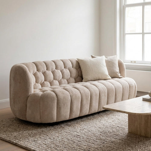 DÉJA Living 3-zits Bank Trones - Beige Stof - 230x100x75cm