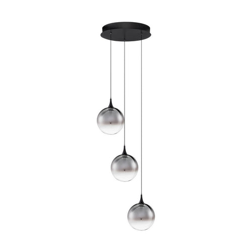 Nova Luce ORENDA Hanglamp met clusterdesign, rookkleurig, matzwart, Triac dimbare LED 15W 675lm 3000K