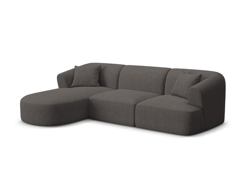 Cosmopolitan Design Modulaire hoekbank links Campi 4-zits, structurele stof grijs - 156x256x70cm