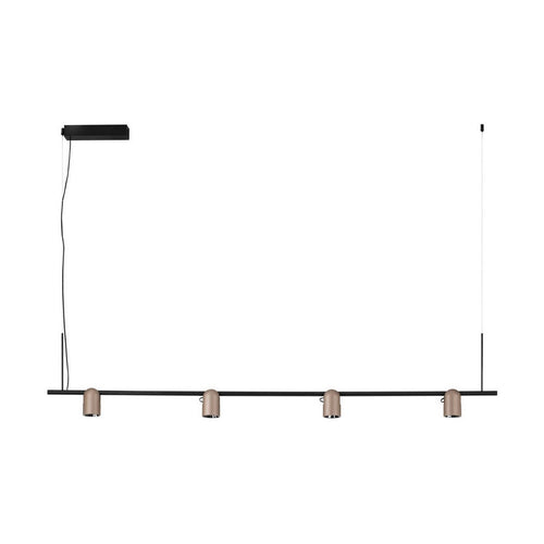 Nova Luce SIRMOS Hanglamp voor aan het plafond, champagne goud, zandkleurig zwart, Triac dimbare LED 30W 1608lm 3000K