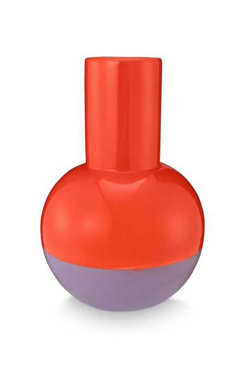 vtwonen - Vaas - Bloemenvaas - Keramiek - Rood/Lila - Set van 2
