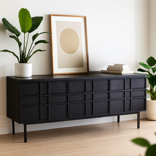 Giga Meubel Tv-meubel Koen - Zwart Mangohout - 160x40x56cm
