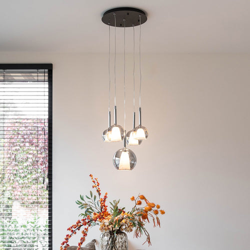 Atmooz hanglamp Saigon 5 - zwart - Ø 40 x H 130 cm - G4