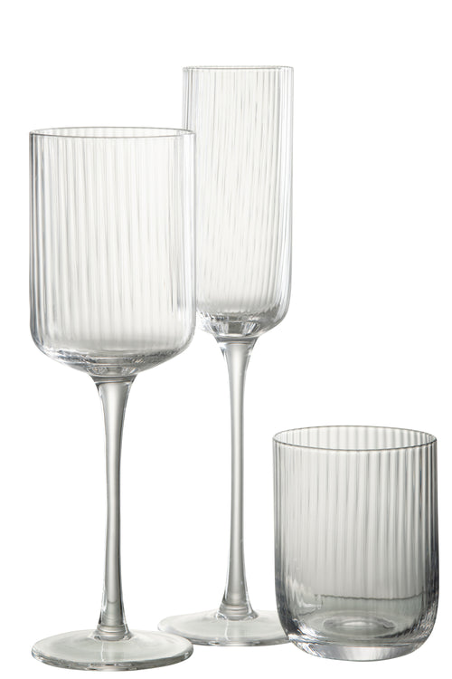 J-Line Louise champagneglas - glas - 6 stuks - woonaccessoires - vtwonen shop