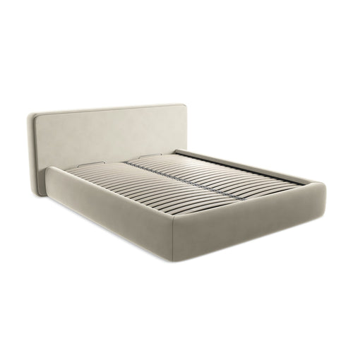 LaMiaSofa Bed met opbergruimte Firenze - velours - parel - 200x225x82