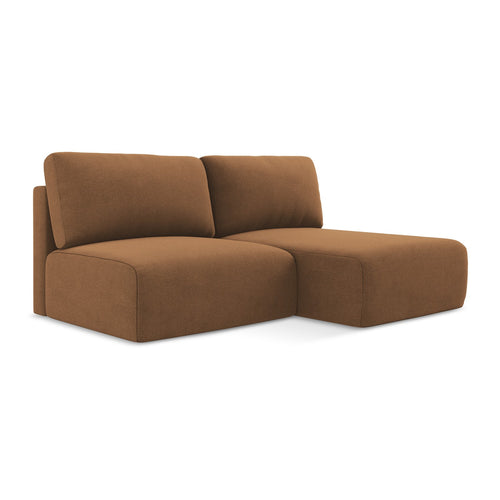 LaMiaSofa hoekbank rechts Ostia - textuurstof - terracotta - 210x149x79