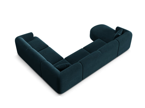 Cosmopolitan Design Modulaire panoramische hoekbank links Campi 7-zits, flueel diepe olie - 255x330x70cm