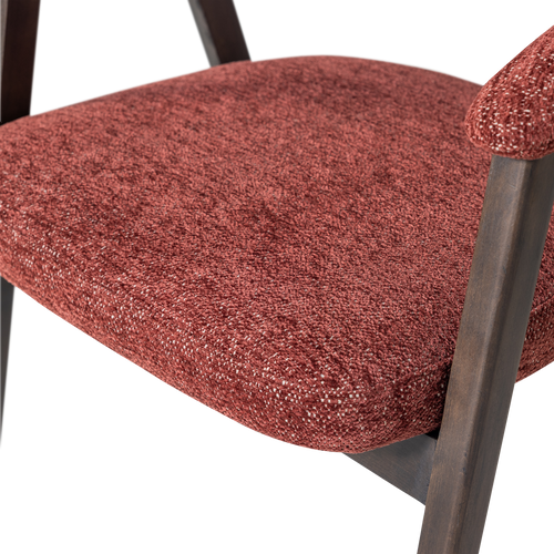 WOOOD eetkamerstoel armleuning bordeaux Avar - Set Van 2 - 77x60x60