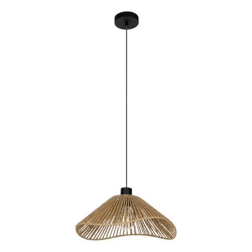 EGLO hanglamp Lavister - e27 - papier/staal - zwart/bruin - vtwonen shop