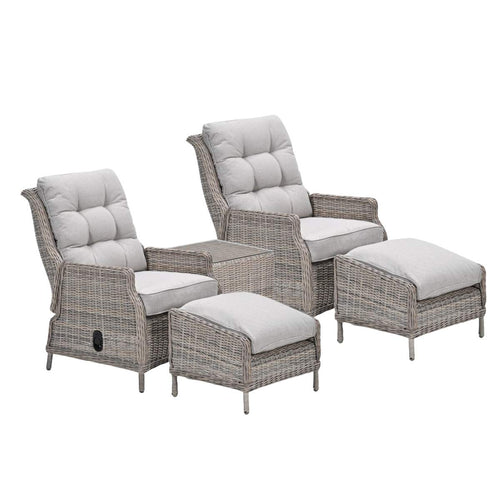 Garden Impressions loungestoelen set Santa Rosa 5-delig - vintage willow