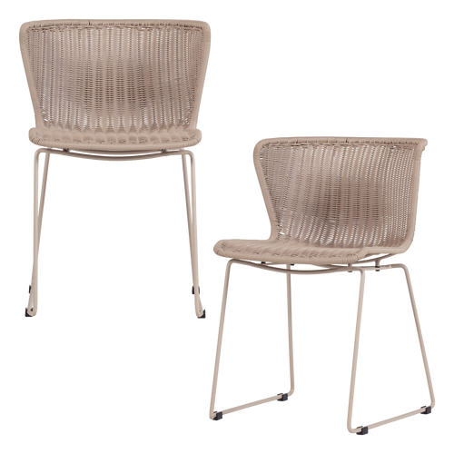 WOOOD tuinstoelen Wings - Zand - Kunststof - 78x55x54 - Set van 2