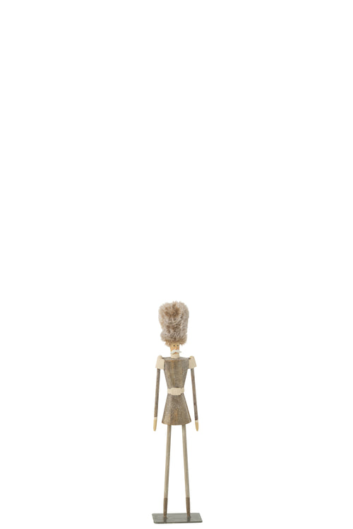J-Line figuur Soldaat bont hoed - metaal - grijs - small