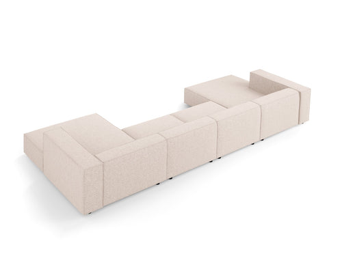 Cosmopolitan Design Panoramische bank Arendal 6-zits, chenille, beige - 166x364x70cm