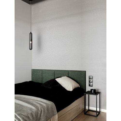 Nova Luce GUSTAVE Slanke hanglamp voor aan het plafond, rookgrijs, matzwart, LED G9 1x5W