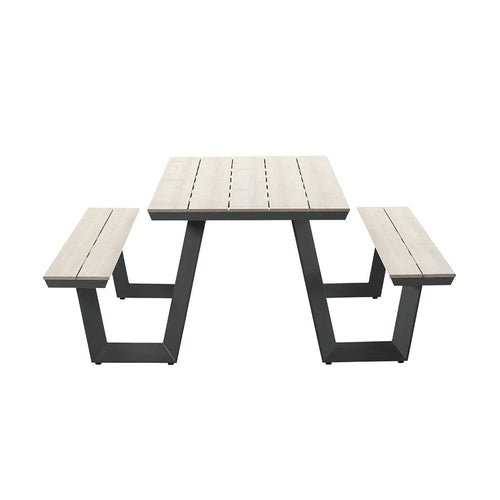 Bell picknick set - 200x178 cm - carbon black - light teak vironwood - vtwonen shop