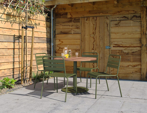 MaximaVida ronde metalen tafelpoot Portland olijfgroen- extra zware 34 kg uitvoering - vtwonen shop