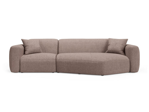 Cosmopolitan Design Modulaire hoekbank rechts Strino 3-zits, structurele stof cappuccino - 136x308x78cm