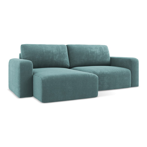 LaMiaSofa hoekbank links Ostia - chenille stof - jeans - 244x149x79