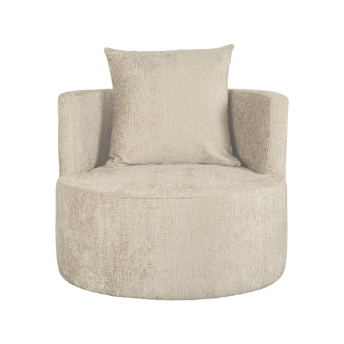 LABEL51 Fauteuil Evy - Beige Velvet - 90x90x75cm - vtwonen shop