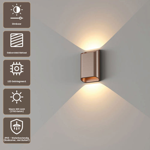 Artdelight Wandlamp Diaz S - Donker Brons