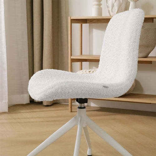 Nolon Nola-Fé Eetkamerstoel Teddy Wit - Draaibaar Wit Onderstel - vtwonen shop