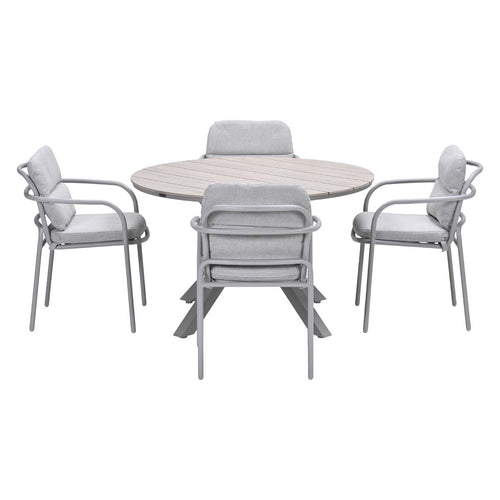 Garden Impressions tuinset Senja - Tulli - valley sand - Ø122x75 cm - 5-delig