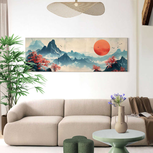 Reinders schilderij Japanse bergen - 52x156cm