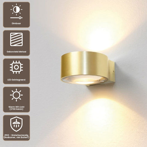 Artdelight Wandlamp Hudson - Goud