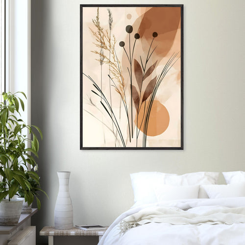 Artfulprints Poster Boho – Golden grass   - 70x100 cm - Bruin
