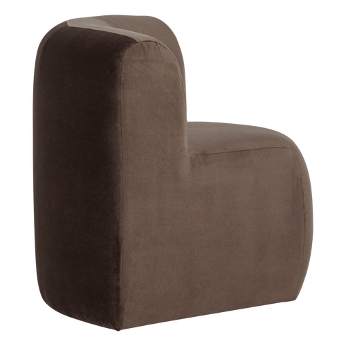 WOOOD eetbank hoek rugleuning Mojo Base - Velvet - Bruin - 83x80x80