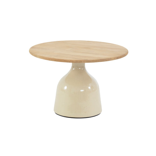 4 Seasons loungetafel June Ø60x38 cm creme - teak