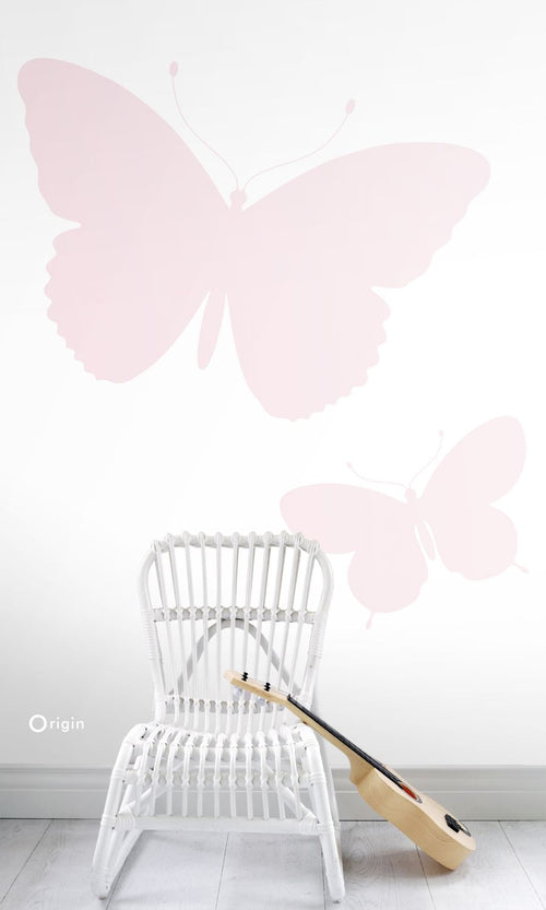 Origin Wallcoverings fotobehang vlinders zacht roze - 150 x 279 cm - 357221
