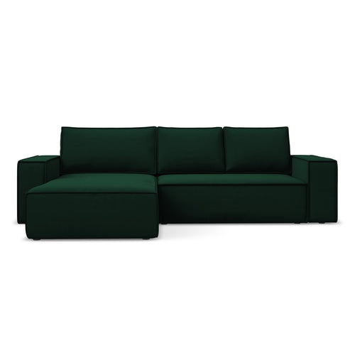LaMiaSofa hoekbank links Livorno - velours - flessengroen - 290x185x82