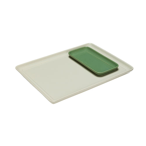 Hübsch dienblad Amare - steenpoeder - 20x10xh2cm, 35x26xh2cm - vtwonen shop