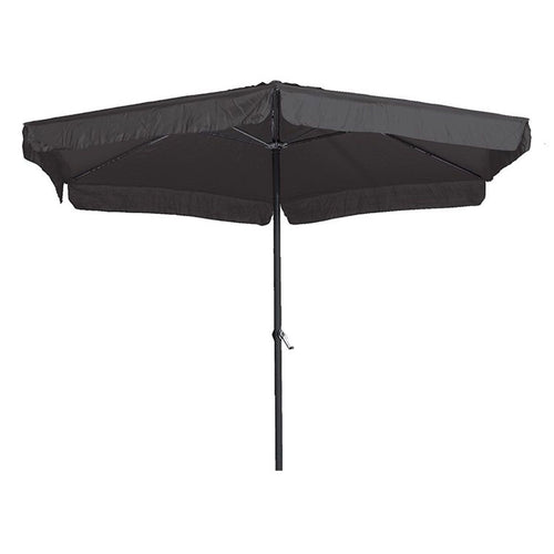 Garden Impressions stokparasol Delta d grijs Ø300 cm met 40kg Eureka voet en hoes