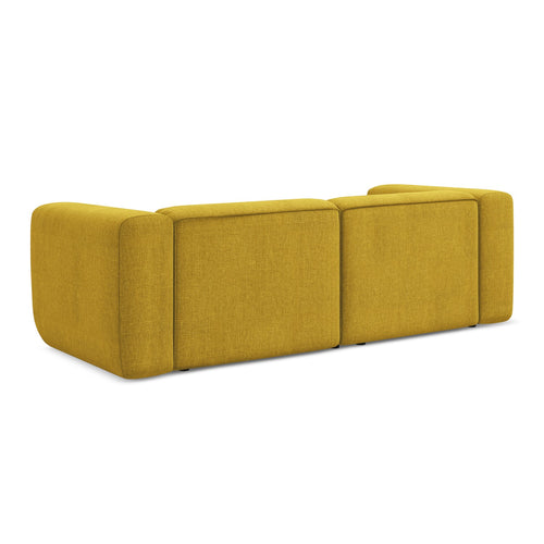 LaMiaSofa 3-zits bank Bari - chenille stof - mosterd - 228x89x70