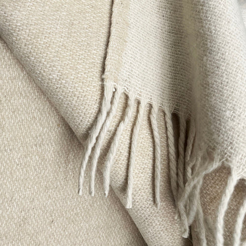 Malagoon plaid - beige dubbelzijdig - 130x170cm gerecycled wol