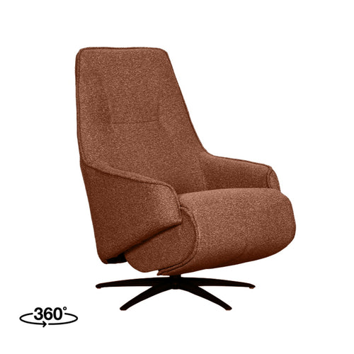 LABEL51 Fauteuil Odense Elektrisch - Oranje Bouclé - Draaibaar