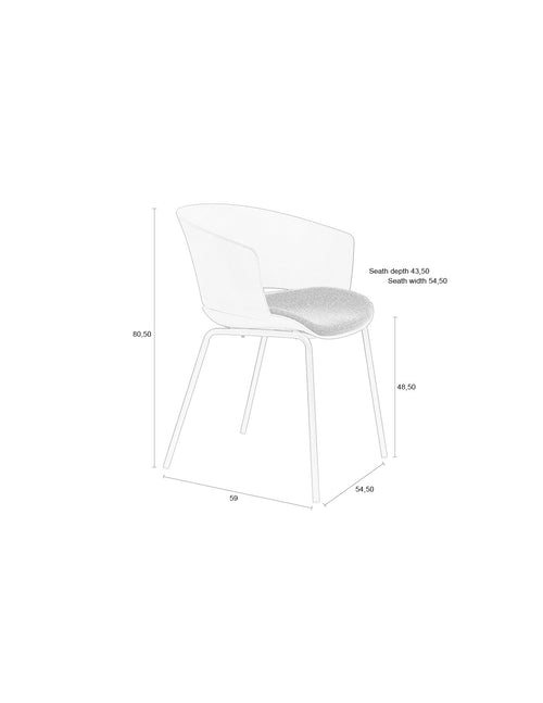 Housecraft Living Jessica Eetkamerstoelen Armleuning Beige - Set van 4