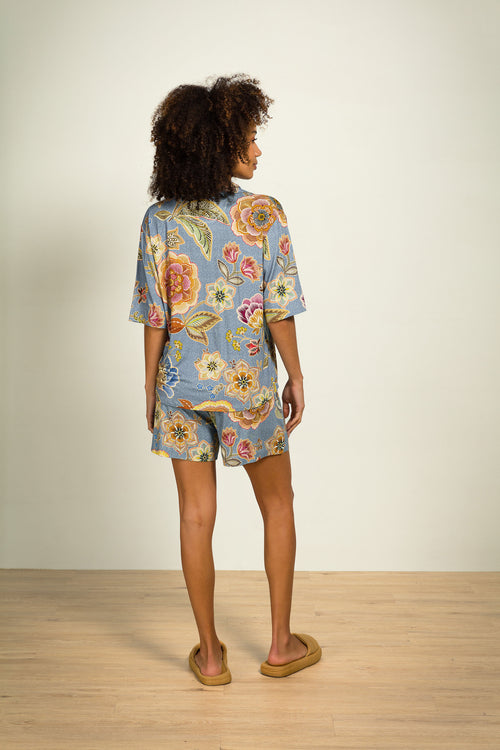 Pip Studio - Bob Korte pyjamabroek - Dames - Matata - Blauw - XXL - vtwonen shop