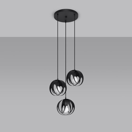 Sollux Lighting Hanglamp TULOS 3P zwart - 30x30x117cm