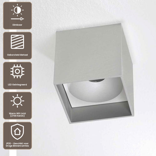 Artdelight Plafondlamp Brock - Aluminium
