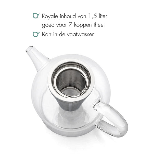 Bredemeijer - Glazen Minuet Santhee theepot 1,5L +filter